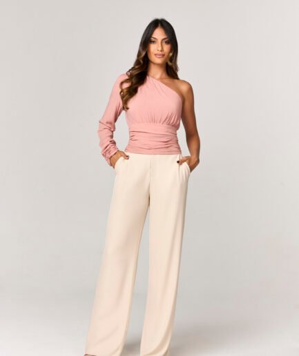 BLUSA COM OMBRO SO E DETALHE FRANZIDOS - 101105311