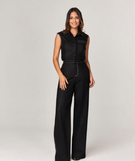 BLUSA CAMISA DE LINHO COM DETALHE BOLSO - 101108211