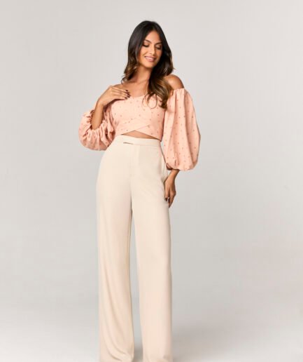 BLUSA CROPPED COM MANGA BUFANTE - 101109411