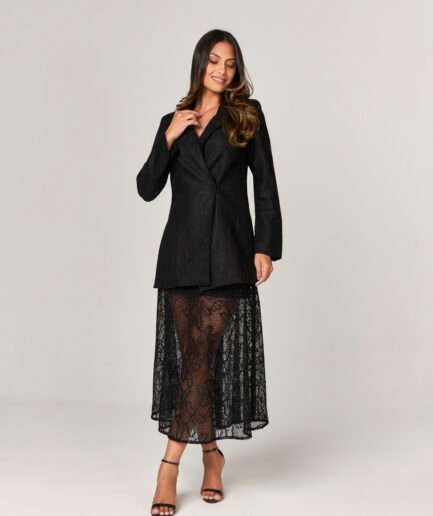 BLUSA BLAZER DE PURO LINHO COM BOTAO MOEDA - 101110311