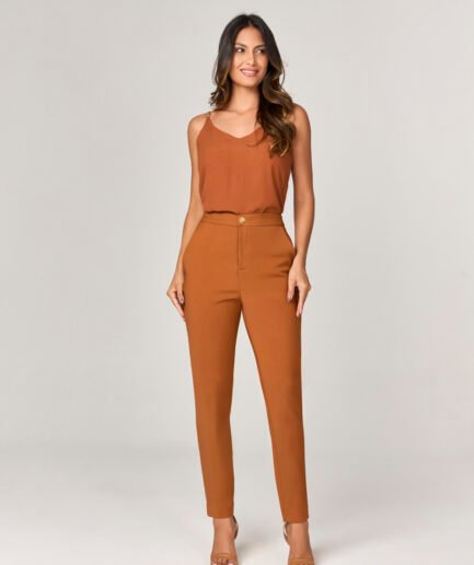 CALCA ALFAIATARIA COM PESPONTOS E DETALHE BOTOES - 10647511