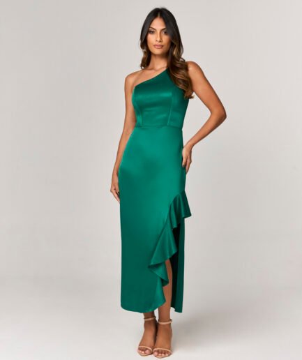 VESTIDO MIDI COM ASSIMETRIA E OMBRO UNICO - 10436811