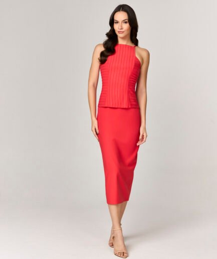 VESTIDO MIDI COM NERVURAS BUSTO - 10437511