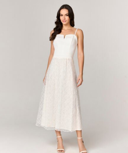 VESTIDO MIDI COM TULE COM APLICACAO DE PAETE - 10438811