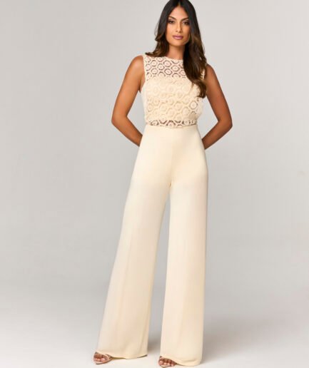 MACACAO PANTALONA COM DETALHE CROCHE E TOP EM MALHA - 10566811