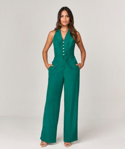 CONJUNTO CALCA E COLETE COM DETALHE BOTOES MOEDA - 11223911