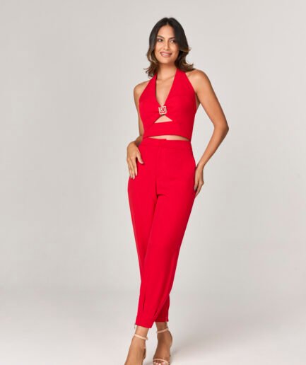 CONJUNTO CALCA E CROPPED COM DETALHE FIVELA GREGA - 11225211