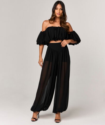 CONJUNTO CALCA ALADIN COM CROPPED OMBRO A OMBRO - 11225311